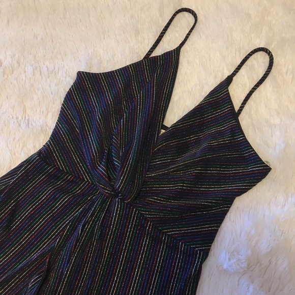 Rolla Coster Dresses & Skirts - NWT Rolla Coster Midi Dress Black Rainbow Stripes